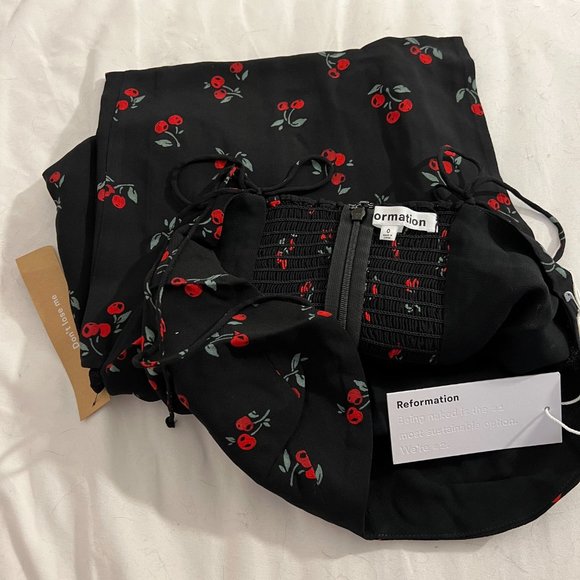 Reformation Juliette Dress in Black Cherry - Picture 9 of 15